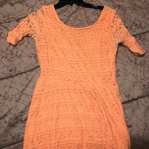 Orange knee length dress